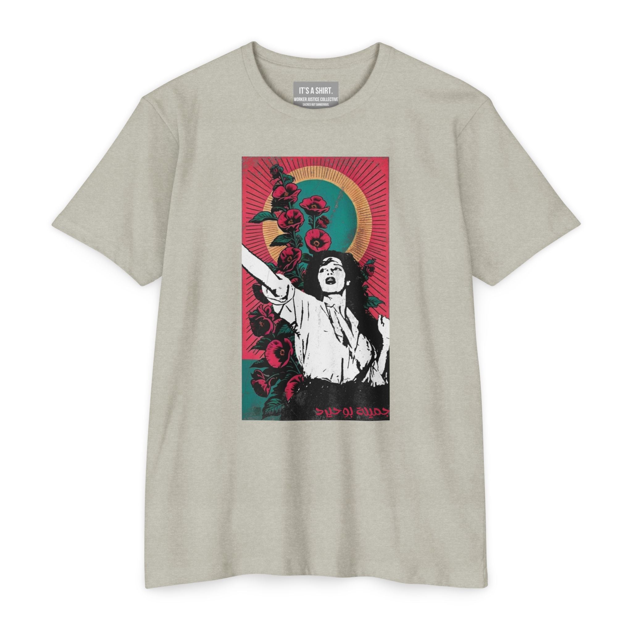 Vibrant Protest Art T-Shirt – Djamila Bouhired