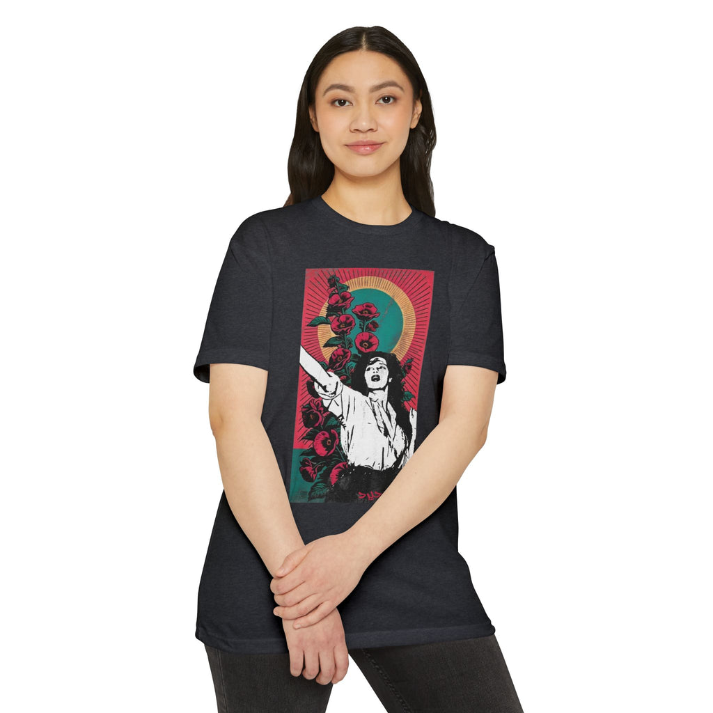 Vibrant Protest Art T-Shirt – Djamila Bouhired