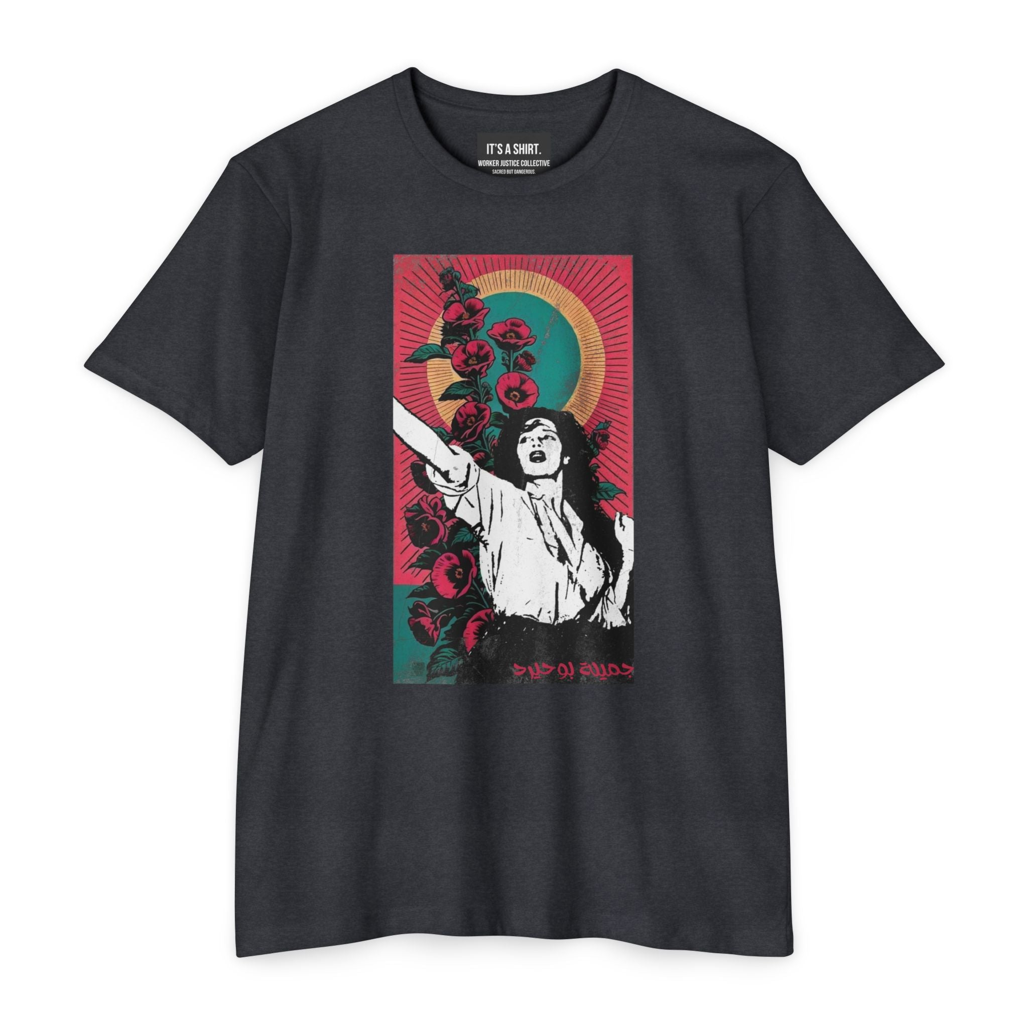 Vibrant Protest Art T-Shirt – Djamila Bouhired